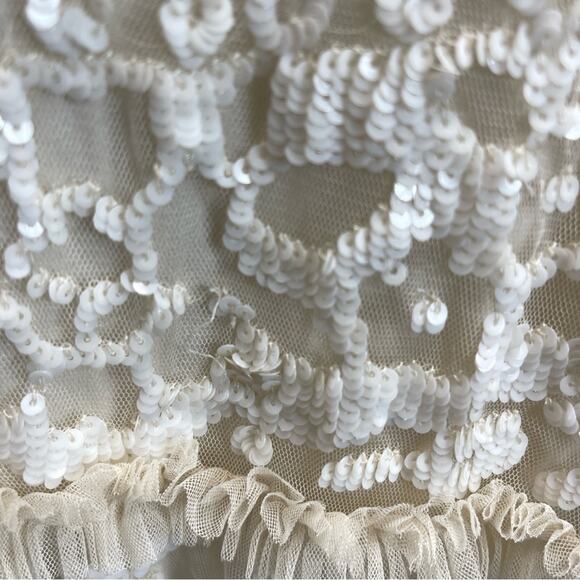 Needle and Thread The Annie Sequin Tiered Mini Dress in Champagne - Picture 9 of 12